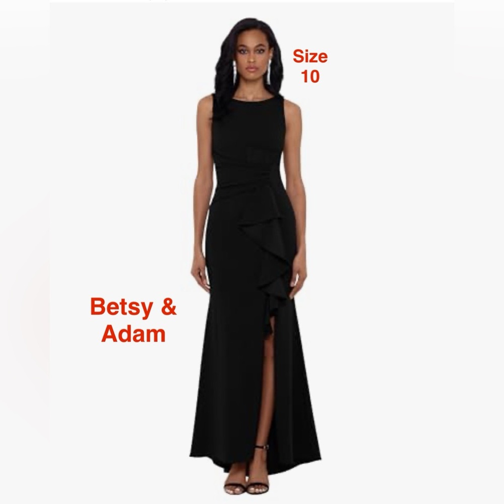 "CHRISTINE" SCUBA CREPE RUFFLED BOW DRESS